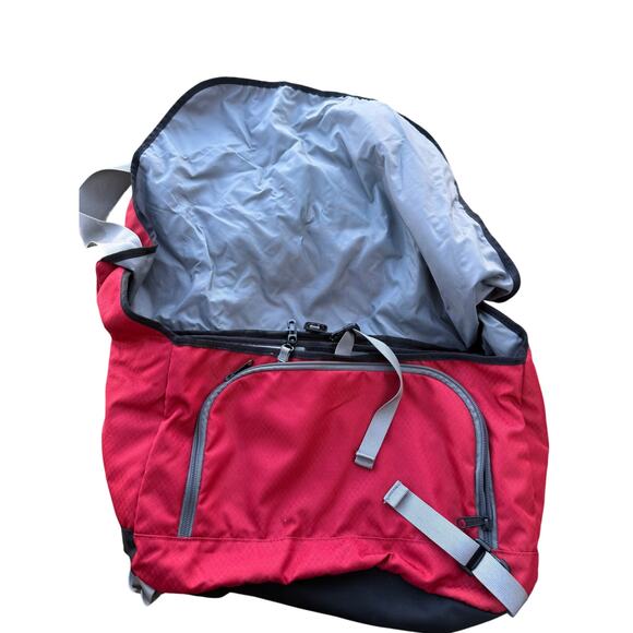 LL Bean Messenger Laptop Commuter Shoulder Bag Red Padded Organizer - Picture 3 of 7